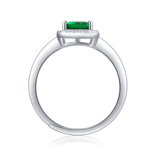 Sterling silver ring with emerald - Image 3
