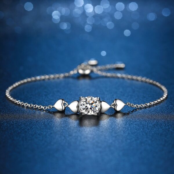 Moissanite sterling silver bracelet