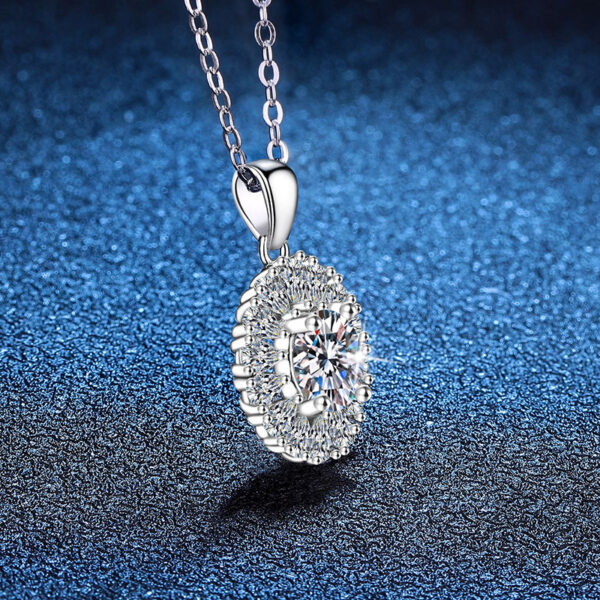 Sterling Silver Pigeon Egg Moissanite Pendant 1 Carat D Color Moissanite Necklace - Image 3