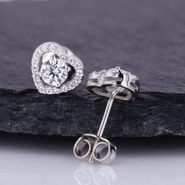 Sterling silver D-color moissanite earrings