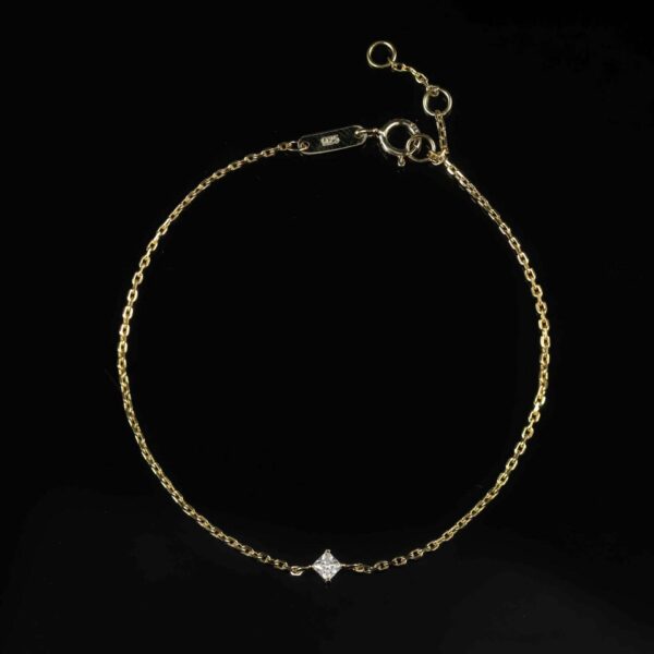 Sterling silver 2.5mm square moissanite bracelet - Image 3