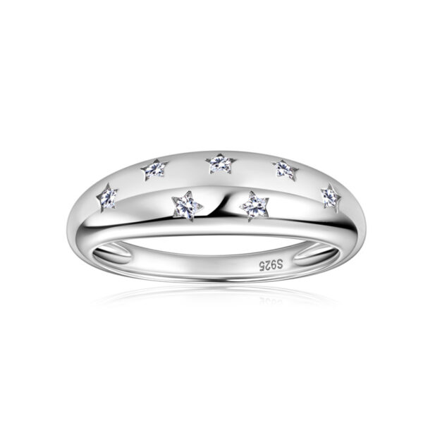Starry Moissanite Sterling Silver Ring - Image 5