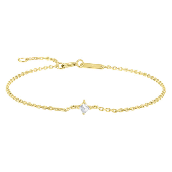 Sterling silver 2.5mm square moissanite bracelet