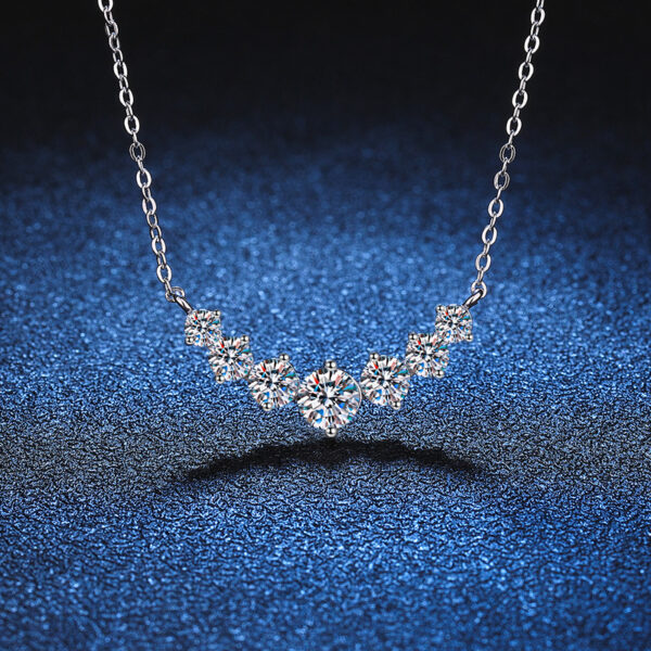 Sterling silver pendant 1.7 carat D color moissanite necklace - Image 5