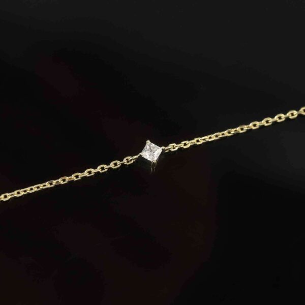 Sterling silver 2.5mm square moissanite bracelet - Image 4