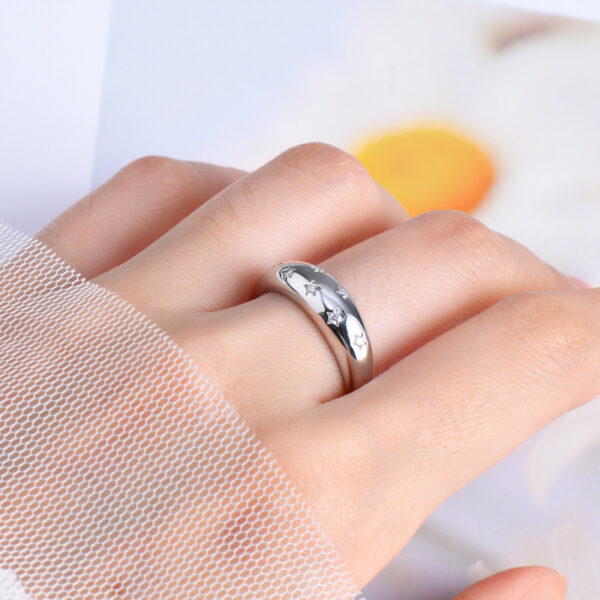 Starry Moissanite Sterling Silver Ring - Image 4