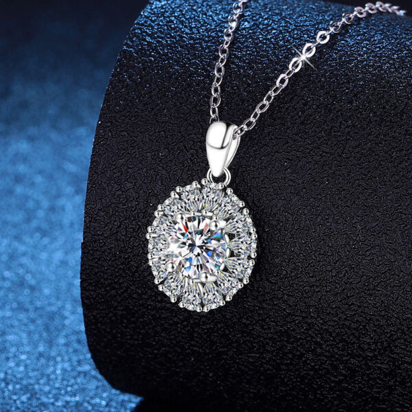 Sterling Silver Pigeon Egg Moissanite Pendant 1 Carat D Color Moissanite Necklace - Image 5