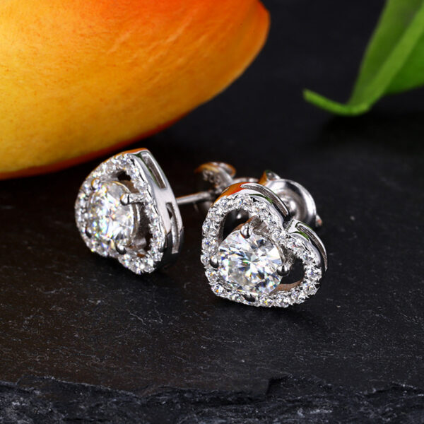 Sterling silver D-color moissanite earrings - Image 4