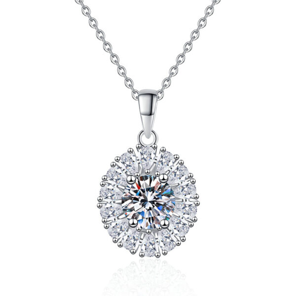 Sterling Silver Pigeon Egg Moissanite Pendant 1 Carat D Color Moissanite Necklace