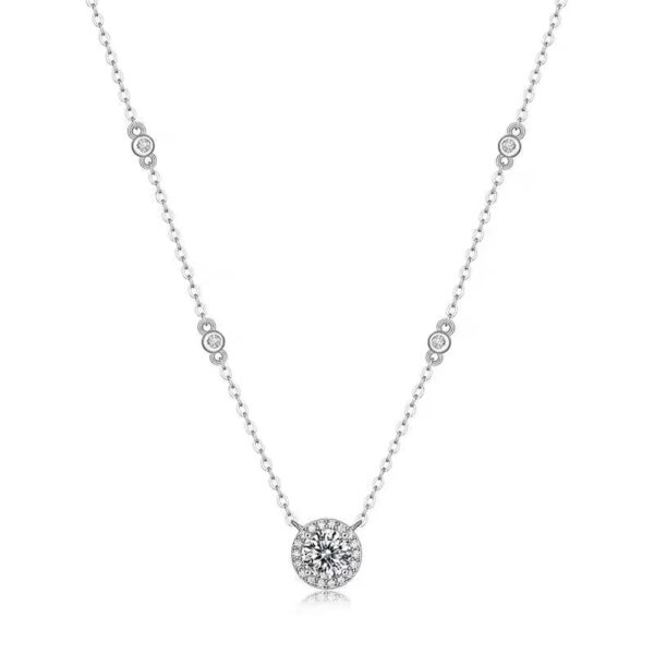 Sterling silver moissanite star point necklace