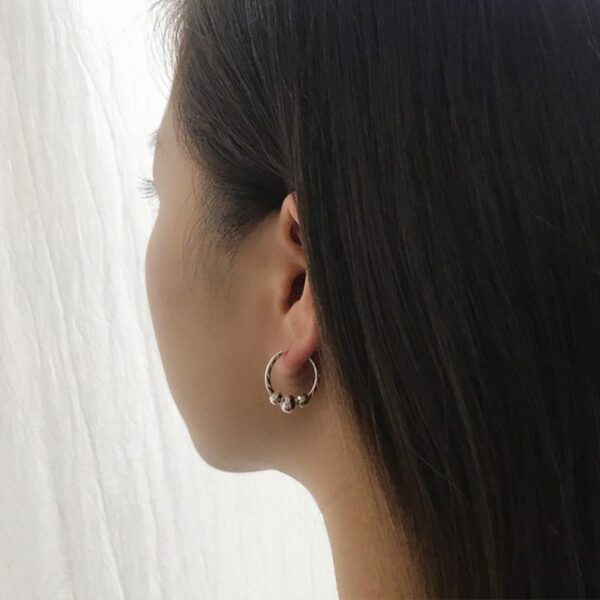 Sterling silver hoop earrings - Image 3